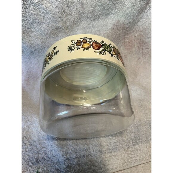Vintage PYREX CorningWare "SPICE OF LIFE" Glass Canister Kitchen MCM Fruit - Picture 3 of 7